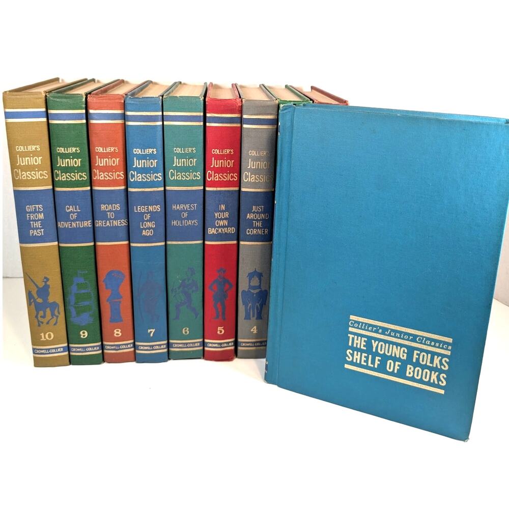 Complete 10 volumes Set Collier's Junior Classics Books Series 1962 HC